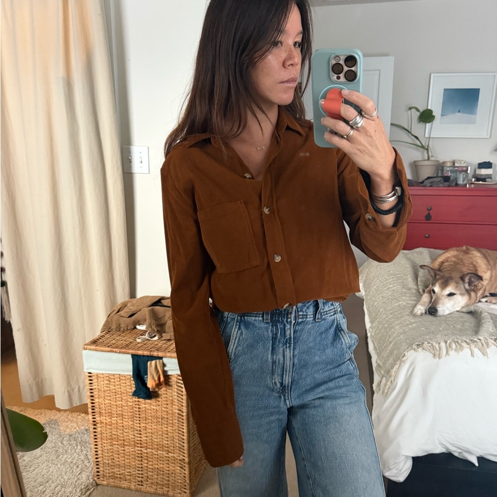 Zara Women's Fine Corduroy Buttondown